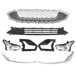 Top Gear Motors Front Upper Grille for Ford Fusion 2019–2020 With Fog Light Covers Direct Replacement Black Finish
