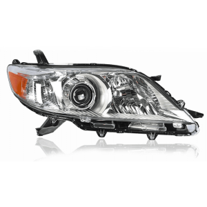 Top Gear Motors Right Side Halogen Headlight Assembly for Toyota Sienna 2011–2020 Chrome Housing Clear Lens Direct Replacement