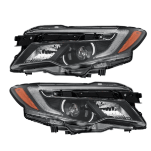 Top Gear Motors LED Headlight Assembly Set for Honda Pilot Elite 2016–2018 and Passport 2019–2021 Black Housing with LED Low Beam and DRL Left and Right Replacement