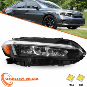 Top Gear Motors Full LED Headlight for 2022–2023 Honda Civic Chrome Housing Passenger Right Side (RH)