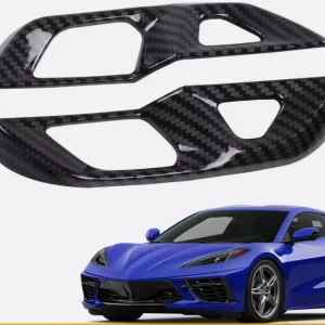 Carbon Fiber Door Lock Switch Button Cover Fit For 2020-2023 Chevy C8 Corvette