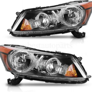Headlights Headlamps Assembly Pair LH RH Driver Passenger For Honda Accord 08-12