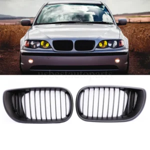 Matte Grille Grill For 02-05 BMW E46 4D Sedan 318i 320i 323i 325i 328i