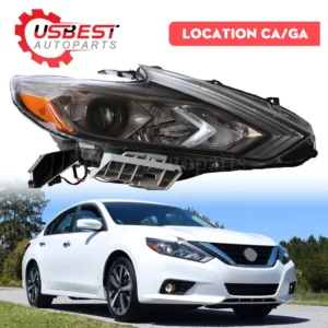 Halogen Headlight Headlamp Black Fit For 2016-2018 Nissan Altima passenger RH