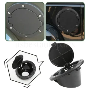Aluminum Black Gas Fuel Cap Door Tank Cover For Jeep JK Wrangler 2007-2017