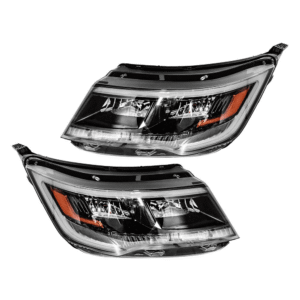 Top Gear Motors Headlight Assembly Pair for Ford Explorer Sport 2016–2018 Black Housing Halogen with LED DRL Left and Right