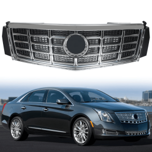 Top Gear Motors Front Upper Grille for Cadillac XTS 2013–2015 Center Chrome and Black Replacement Assembly