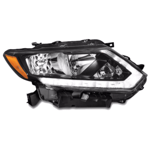 Top Gear Motors Front Passenger Side Right Headlight for Nissan Rogue 2014–2016, Halogen with LED DRL, Chrome Housing, Direct Replacement