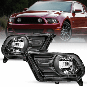 Top Gear Motors Headlights for Ford Mustang 2010–2014 2-Door Black Housing Left and Right Headlamp Assembly Pair