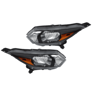 Top Gear Motors Left and Right Halogen Headlight Assembly for Honda HR-V 2016–2018 Black Housing Clear Lens Direct Replacement