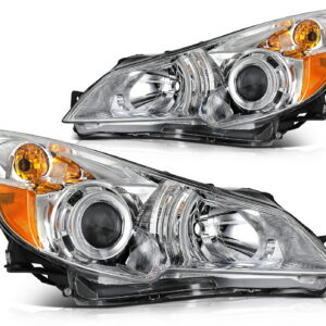 Top Gear Motors Chrome Halogen Headlight Assembly Pair for Subaru Legacy 2010-2014