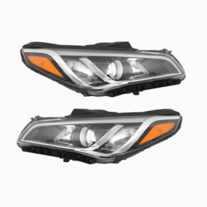 Top Gear Motors Halogen Headlight Assembly Pair Left and Right for Hyundai Sonata 2015–2017 Chrome Housing Clear Lens Direct Replacement