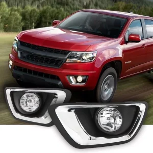 FOR 2015-2020 Chevy Colorado Fog Driving Lights Lamps Clear Lens w/Bezel L+R