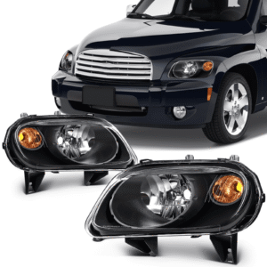 Top Gear Motors Headlight Assembly Pair for 2006–2011 Chevy HHR Black Housing with Reflector