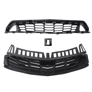 Top Gear Motors Front Upper and Lower Bumper Grille Set for Chevrolet Camaro RS 2019–2024 Black Replacement Grille Assembly