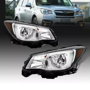 Headlights For 2017 2018 Subaru Forester with LED DRL Left+Right Side Headlamps