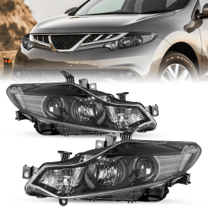 Top Gear Motors Headlights for 2009–2014 Nissan Murano 4-Door Halogen Black Housing Headlamp Pair