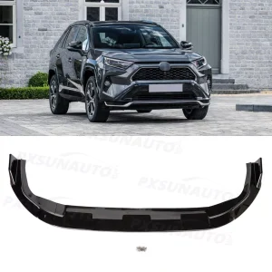 TOP GEAR MOTORS Front Bumper Lip Spoiler Splitter for Toyota RAV4 2019-2023, Gloss Black, 3PC