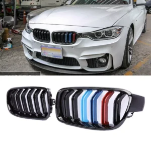 Grille Dual Slat M Color For BMW F30 320i 328i 335i Shiny Black Front Bumper