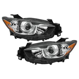 Top Gear Motors Headlight Assembly Set for Mazda CX-5 2013-2016 Halogen Black Housing Left and Right Replacement