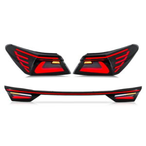 Top Gear Motors LED Tail Lights for 2018-2021 Toyota Camry Smoke Lens with Middle Light Left + Right Pair Rear