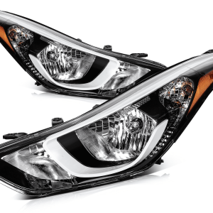 Top Gear Motors Headlights Assembly Pair for 2014–2016 Hyundai Elantra Black Housing Left and Right
