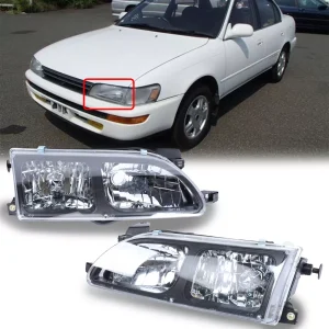 Headlight Set For 93-97 Toyota Corolla Left and Right Without Bulbs 2Pc