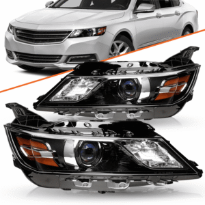 Top Gear Motors 2014–2020 Chevrolet Impala Halogen Black Housing Headlight Assembly Pair (Left + Right)