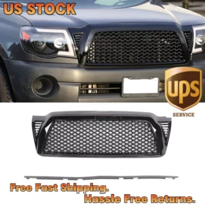 Fits 05-11 Toyota Tacoma ABS Black Front Bumper Hood Honeycomb Mesh Grill Grille
