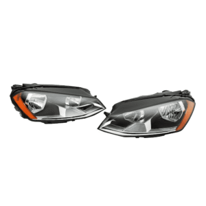 Top Gear Motors Halogen Headlight Assembly Pair Left and Right for Volkswagen Golf MK7 2015–2017 Direct Replacement Clear Lens