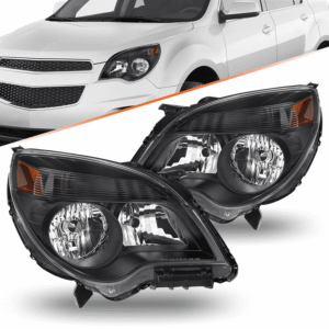Top Gear Motors Halogen Headlights for Chevy Equinox LS & LT 2010–2015 Black Housing Left and Right Headlamp Assembly Pair with Bulbs