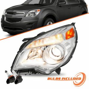Top Gear Motors Headlight for Chevy Equinox 2010–2015 Projector Halogen Left Driver Side with Bulbs Assembly