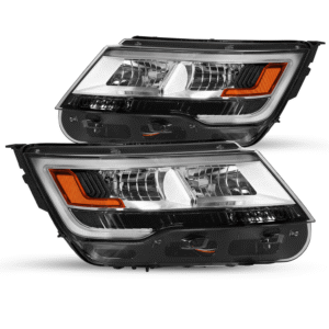 Top Gear Motors Headlights for Ford Explorer Sport 2016–2019 Halogen with LED DRL Chrome Left and Right Headlamp Assembly Pair