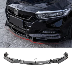 Glossy Black Front Bumper Lip Spoiler Splitter Protection For Honda Accord 18-20