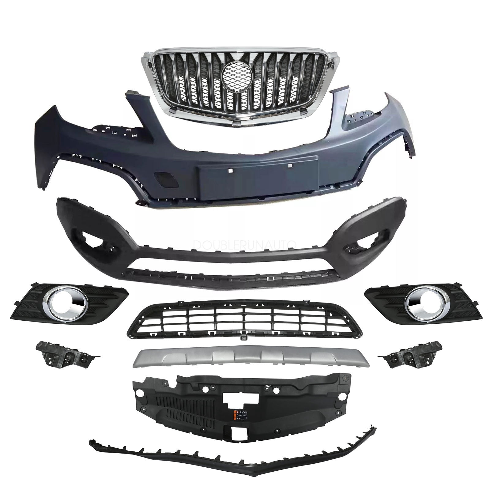 Top Gear Motors Front Bumper Set for 2013-2016 Buick Encore Black Unpainted