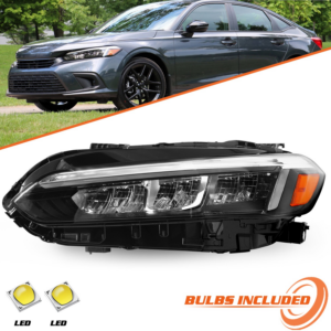 Top Gear Motors Headlight for 2022–2023 Honda Civic Chrome Full LED Left Driver Side