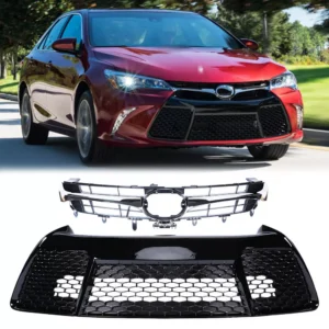 Chrome Upper Lower Bumper Grill Grille for Toyota Camry SE XSE 2015 2016 2017