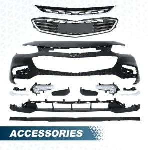 Front Bumper Cover w/ Valance Grill Grille Fog light Trim For Chevy Malibu 16-18