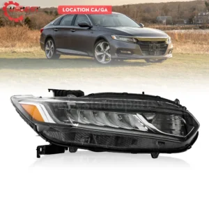 For 2018 2019 2020 Honda Accord W/LED DRL Headlight Headlamp Right Side RH