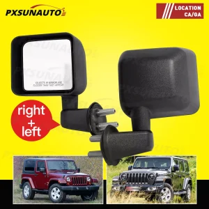 Fit For 2007-2017 Jeep Wrangler JK Side View Door Mirror Textured Left&Right